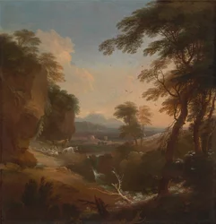 Landschaft mit fernen Bergen